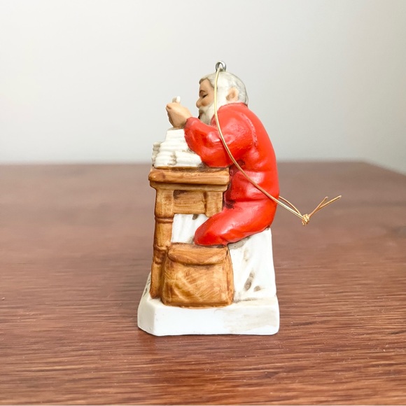 Vintage Norman Rockwell Collectible Santa Ornament w Christmas List 1981 - Picture 4 of 5